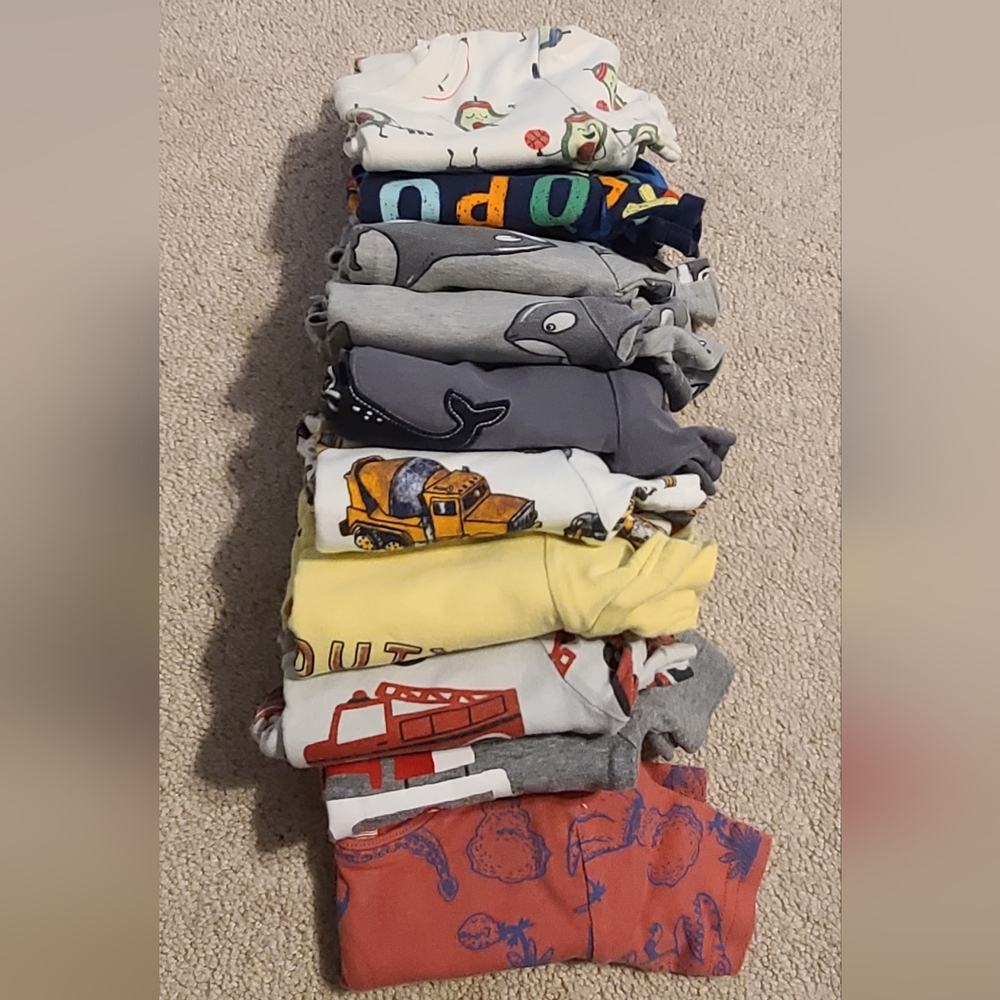 Bundle of 10 toddler pajamas